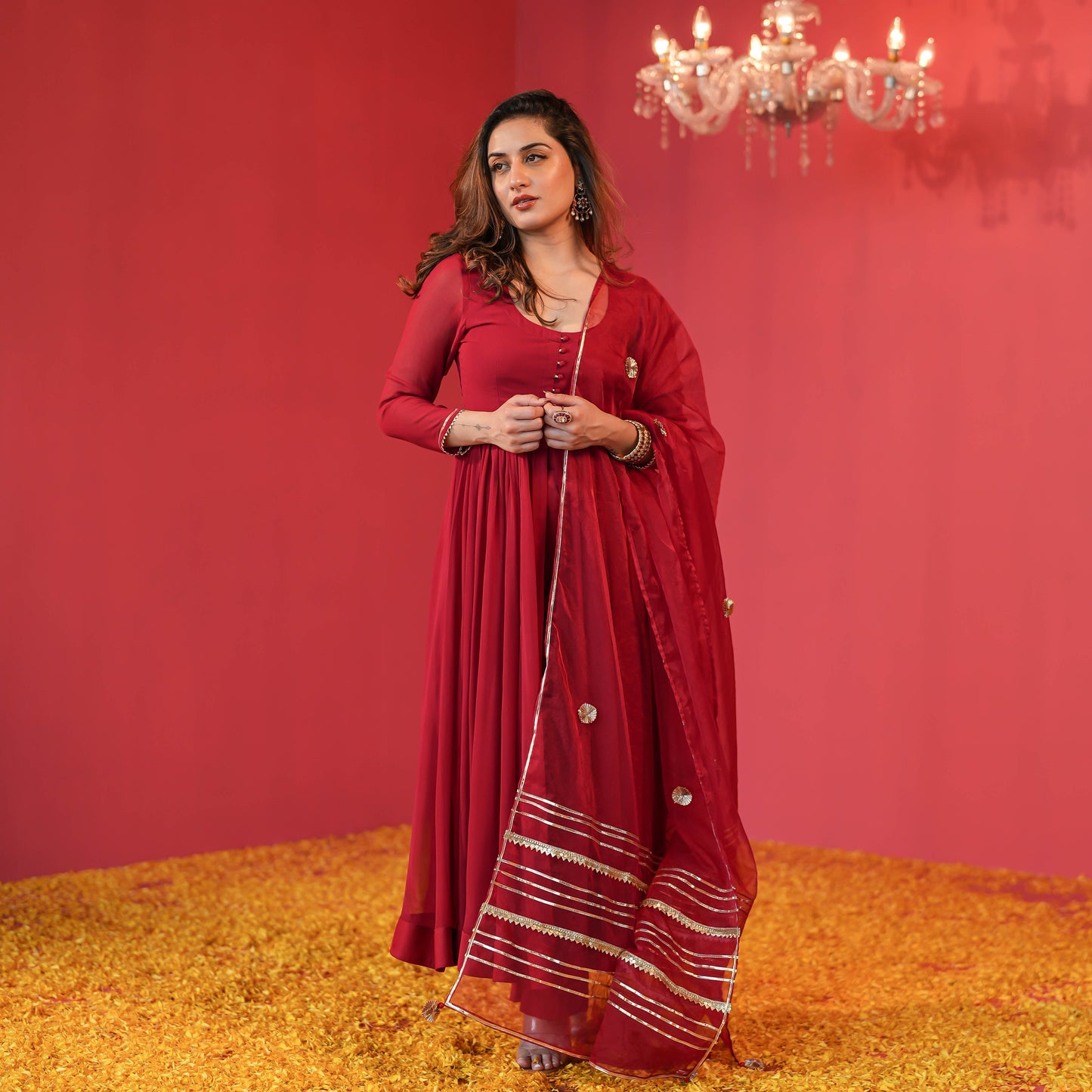 MAROON COTTON SUIT SET