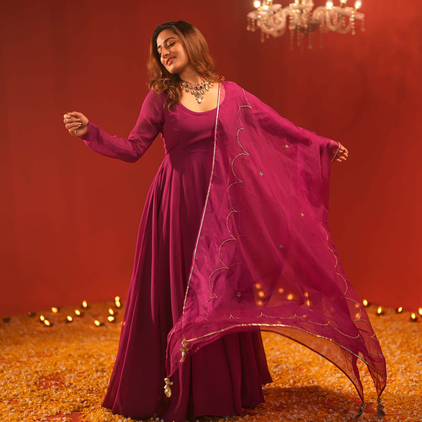 Wedding Speacial Purple Dress With Dupatta