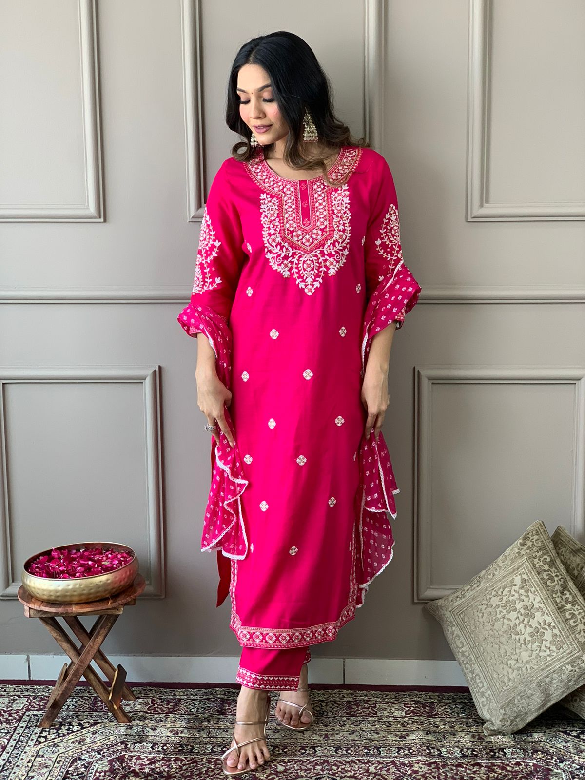 Beautiful party wear embroidery kurta pent set