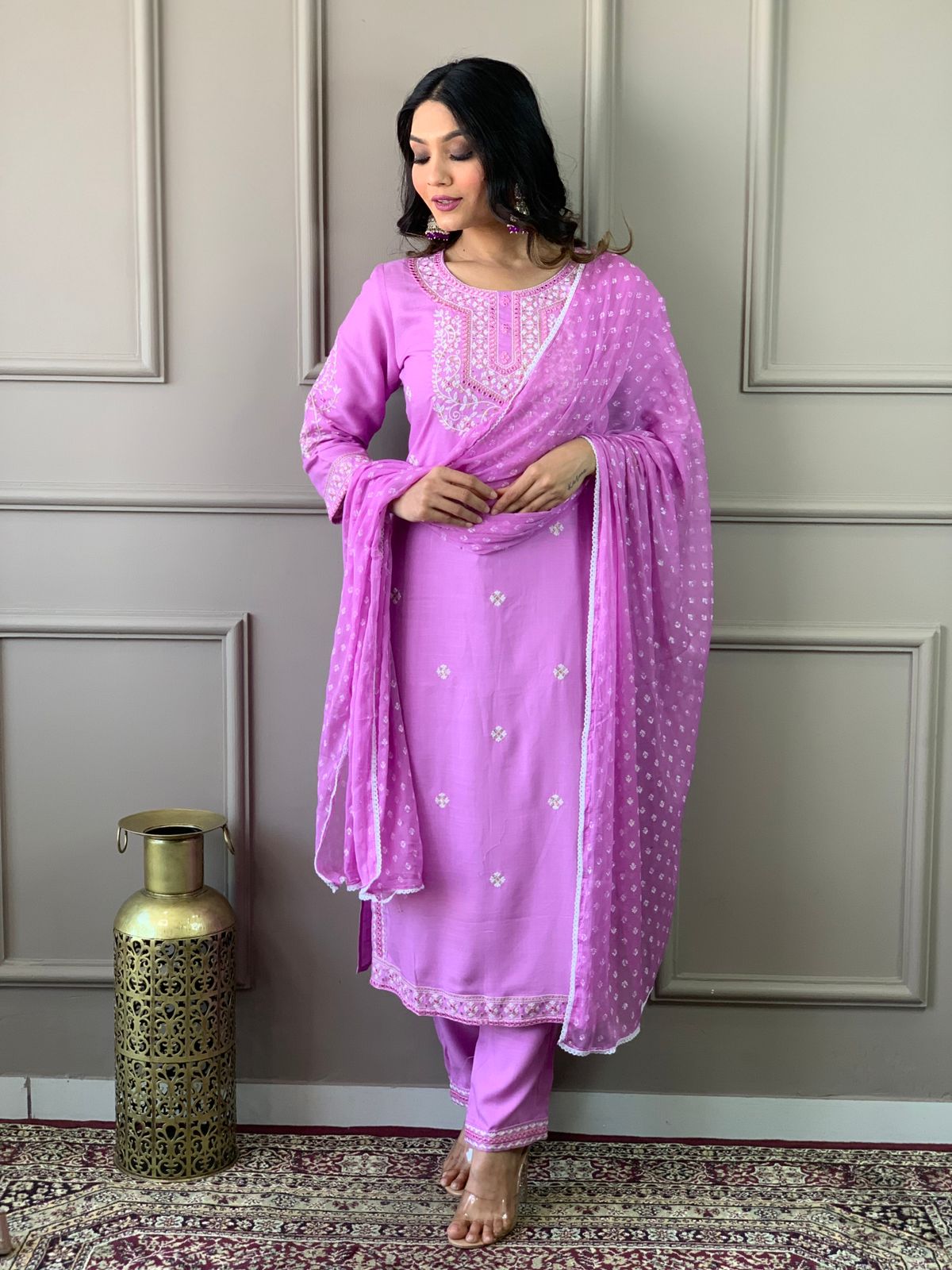 Beautiful party wear embroidery kurta pent set