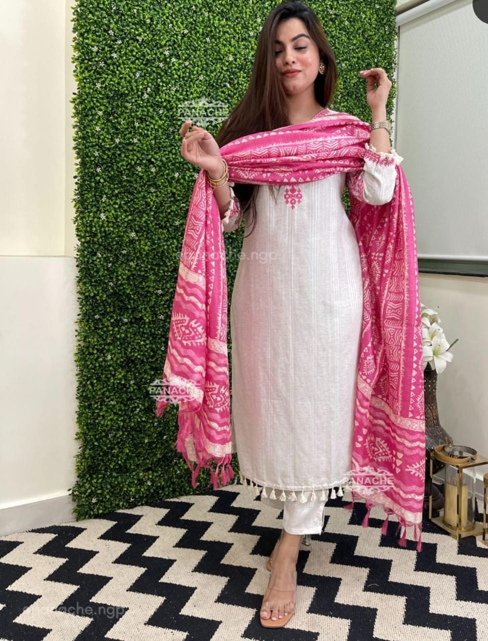 Jp special party wear katha cotton suit